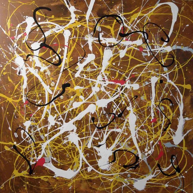 Painting titled "Drip-Painting No. 3" by Jürgen Lang, Original Artwork, Oil