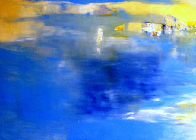 Malerei mit dem Titel ""Meer"" von Hannelore Jueterbock, Original-Kunstwerk