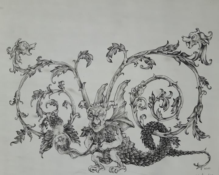 Dibujo titulada "Uncertainty" por Julia Naurzalijeva, Obra de arte original, Tinta