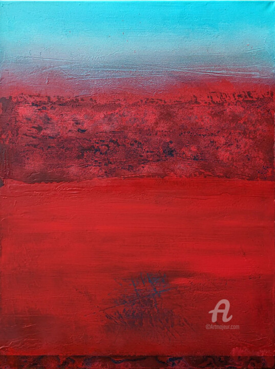 Картина под названием "Red Limon" - Jules, Подлинное произведение искусства, Акрил Установлен на Деревянная рама для носилок