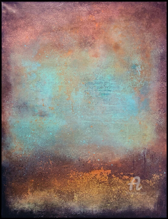 Картина под названием "Incendie 1/2" - Jules, Подлинное произведение искусства, Акрил Установлен на Деревянная рама для носи…
