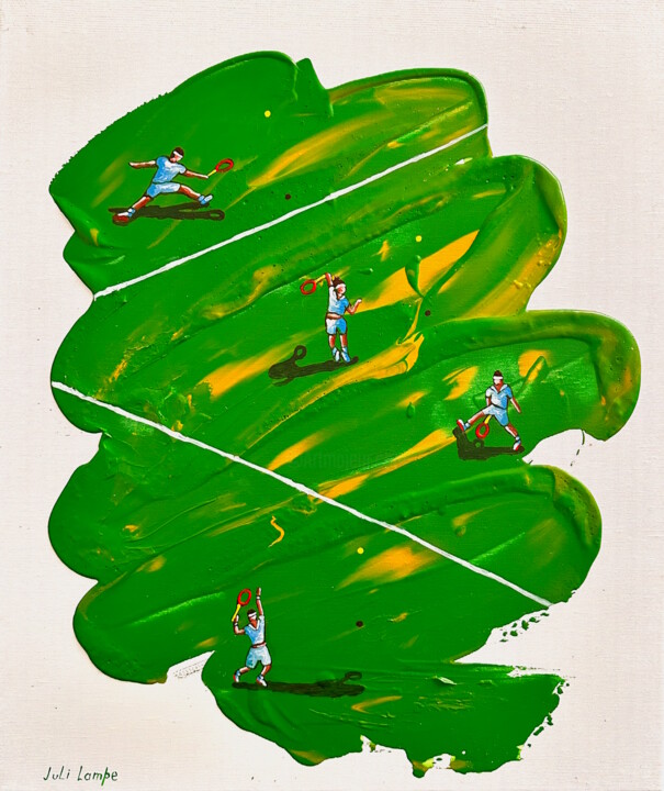Peinture intitulée "Wimbledon." par Juli Lampe, Œuvre d'art originale, Acrylique