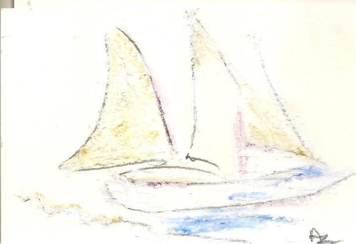Peinture intitulée "Sailboat 2" par Juli Southmayd, Œuvre d'art originale, Huile
