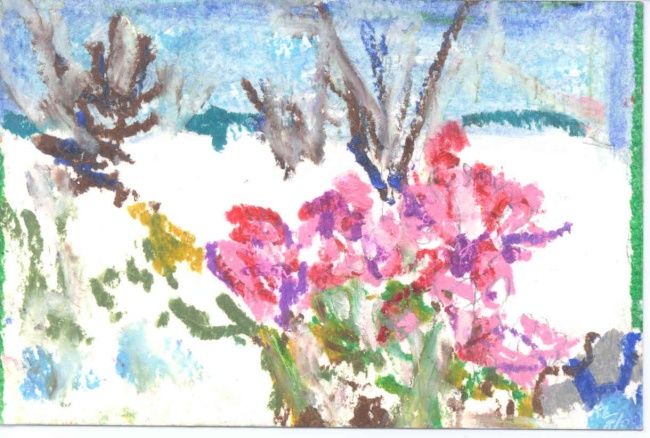 Malerei mit dem Titel "Flowers" von Juli Southmayd, Original-Kunstwerk
