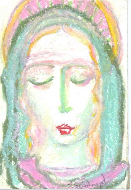 Картина под названием "Nun" - Juli Southmayd, Подлинное произведение искусства