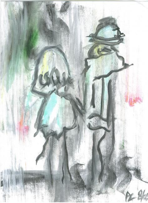 Painting titled "Couple in Hand" by Juli Southmayd, Original Artwork