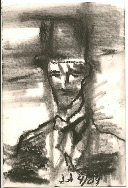Painting titled "Hat Man" by Juli Southmayd, Original Artwork