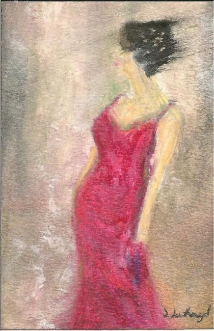 Painting titled "Red Dress" by Juli Southmayd, Original Artwork