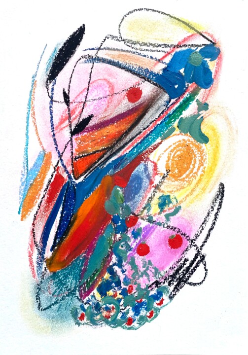 Tekening getiteld "composition graphiq…" door Julia Abramoshvili, Origineel Kunstwerk, Pastel