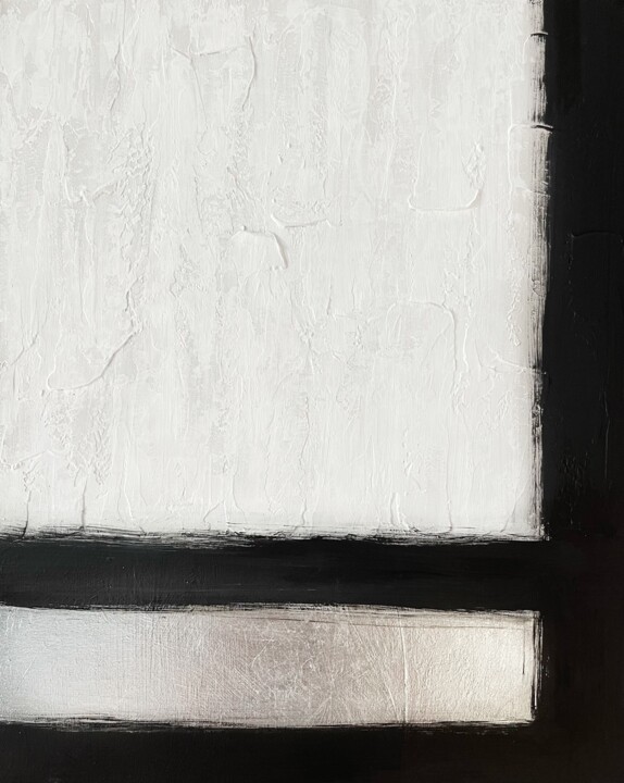 Картина под названием "Black lines" - Julia Abramovskaya, Подлинное произведение искусства, Акрил Установлен на Деревянная п…