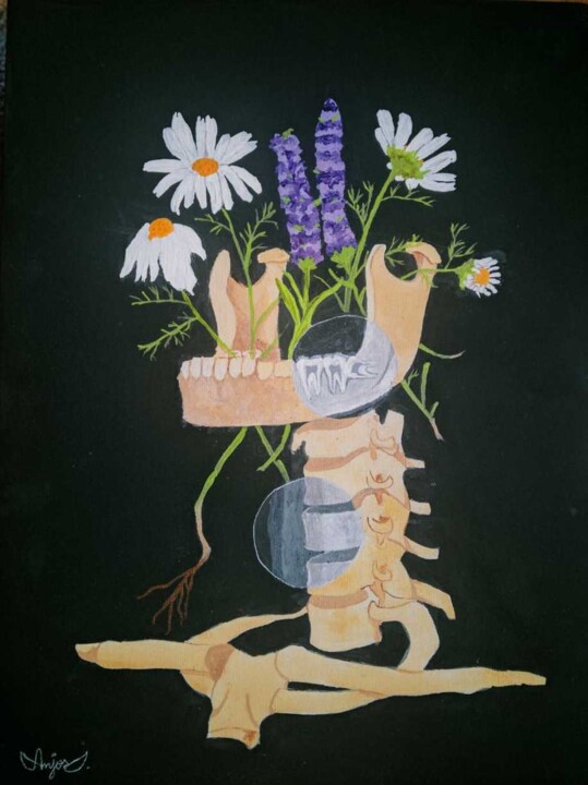 Pintura intitulada "As Flores" por Julia Anjos, Obras de arte originais, Acrílico