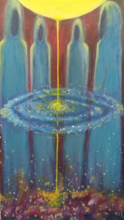 Painting titled "Into the Power Circ…" by Julia Bataeva, Original Artwork, Acrylic