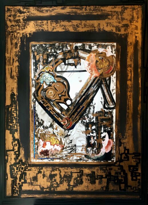 Картина под названием "SUNset  LULLABY" - Julia Bates, Подлинное произведение искусства, Маркер Установлен на Деревянная рам…