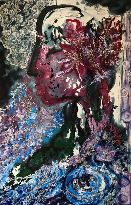 Картина под названием "Spirit of the Earth…" - Julia Bates, Подлинное произведение искусства, Акрил Установлен на Деревянная…