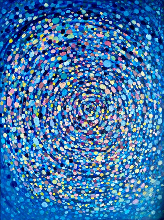Pittura intitolato "abstract art blue l…" da Julia Brinkfrau, Opera d'arte originale, Olio