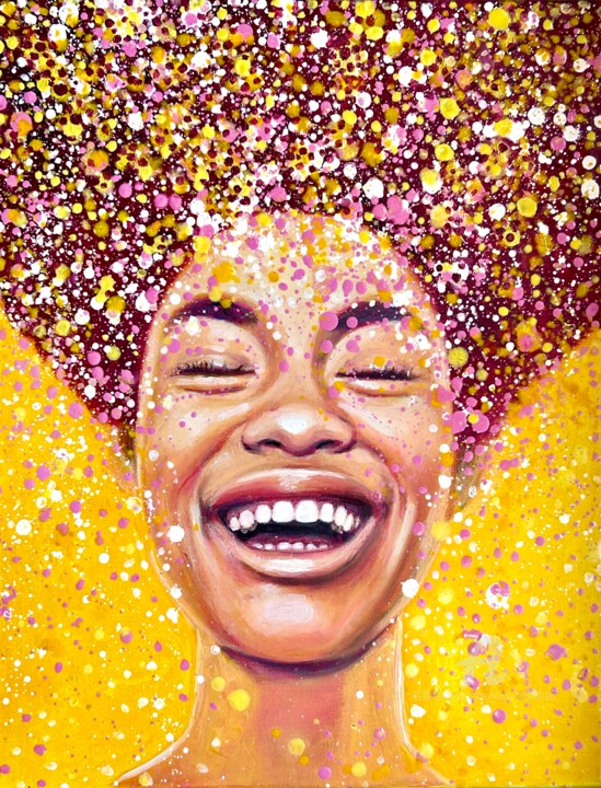 Картина под названием "black women art afr…" - Julia Brinkfrau, Подлинное произведение искусства, Масло