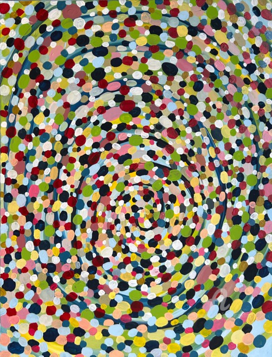 Painting titled "Large green abstrac…" by Julia Brinkfrau, Original Artwork, Acrylic