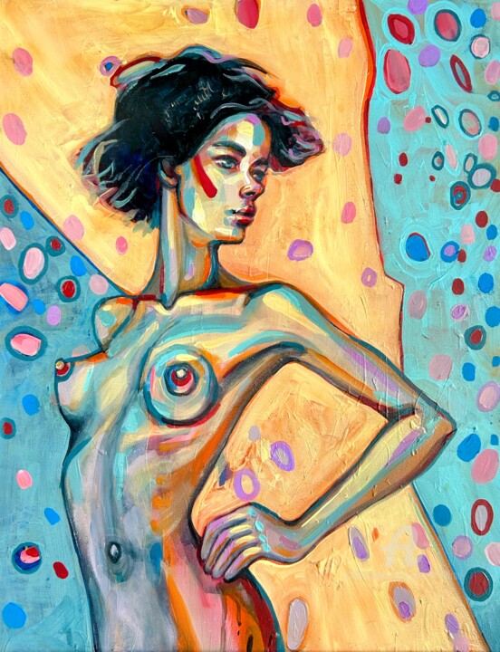 Peinture intitulée "Woman body acrylic…" par Julia Brinkfrau, Œuvre d'art originale, Acrylique