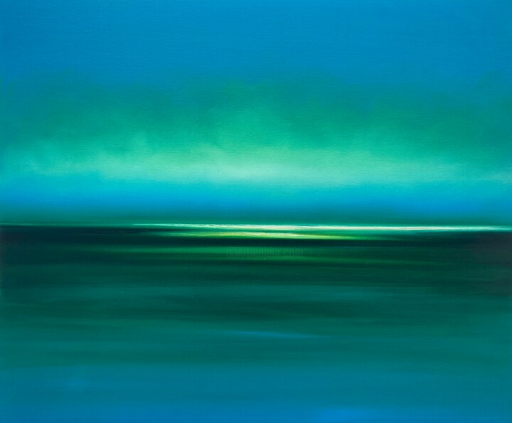 Картина под названием "A Distant Light" - Julia Everett, Подлинное произведение искусства, Масло Установлен на Деревянная ра…