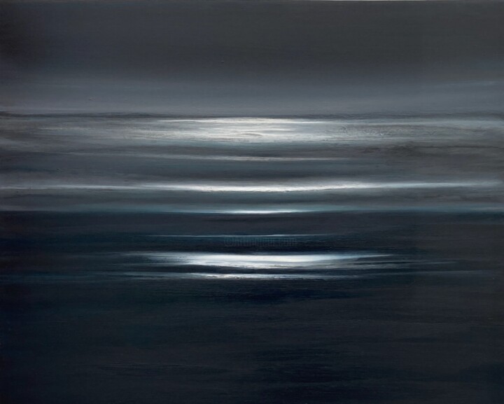 Peinture intitulée "Dark the Night" par Julia Everett, Œuvre d'art originale, Huile Monté sur Châssis en bois