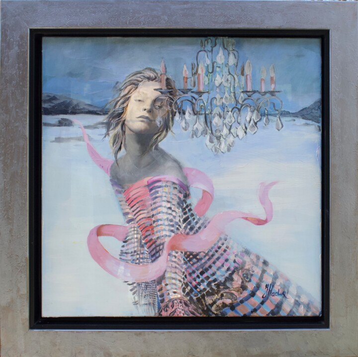 Painting titled "Baby, Its Cold Outs…" by Julia Hacker, Original Artwork, Acrylic Mounted on Wood Stretcher frame