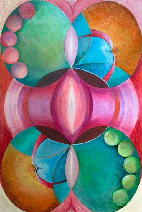 Peinture intitulée "Chakra vibrations.4" par Julia Hacker, Œuvre d'art originale, Acrylique