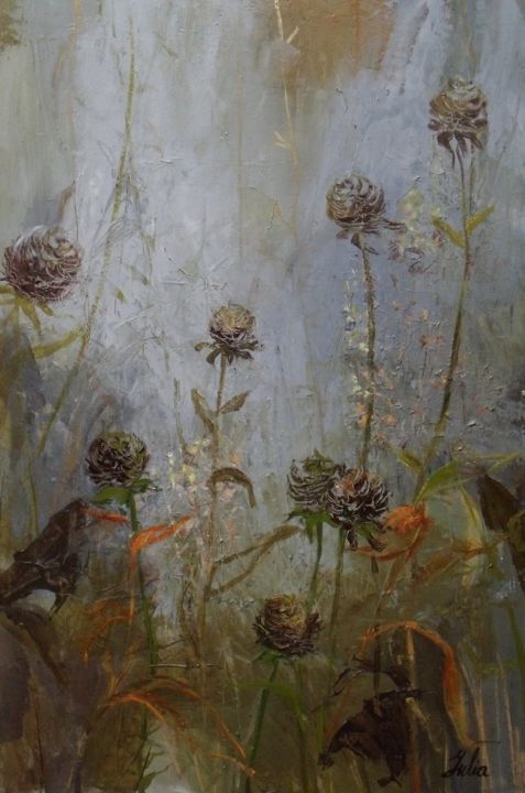 Painting titled "Misty morning" by Julia Hacker, Original Art, Oil