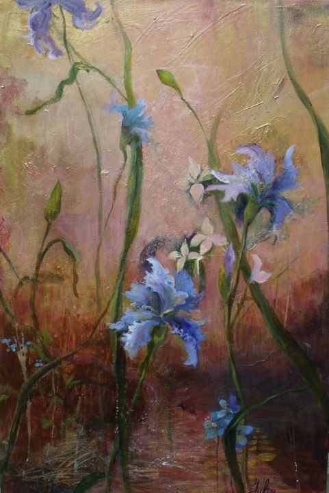 Painting titled "Not so timid." by Julia Hacker, Original Art, Oil