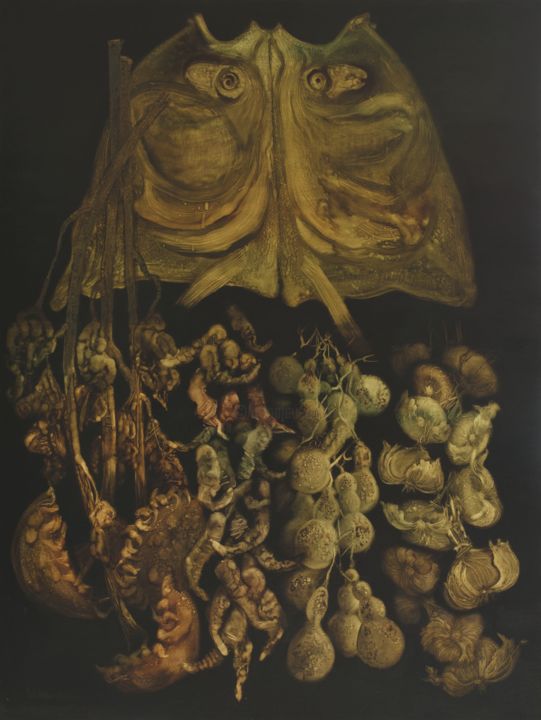 Картина под названием "Знак рыбы (Pisces s…" - Julia Kudina, Подлинное произведение искусства, Масло
