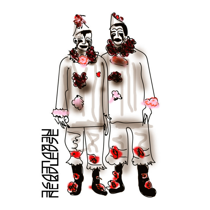 Arts numériques intitulée "clowns" par Nebuleuse0000, Œuvre d'art originale, Travail numérique 2D