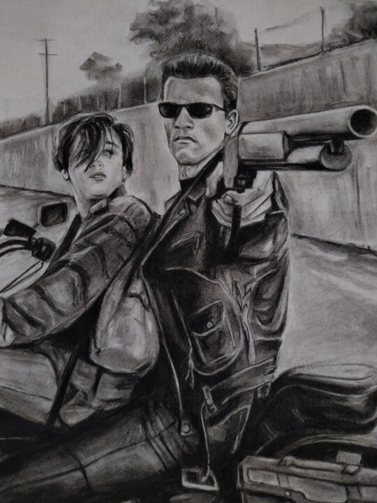 Terminator-2, Arnold Schwarzenegger Painting