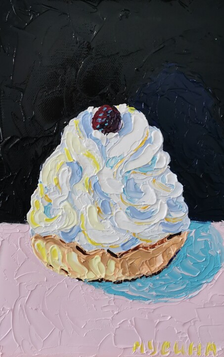 Картина под названием "Пирожное 3" - Julia Musina, Подлинное произведение искусства, Масло Установлен на Деревянная рама для…