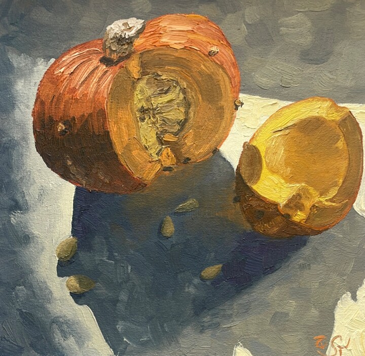 Peinture intitulée "Pumpkin" par Julia Sahno, Œuvre d'art originale, Huile