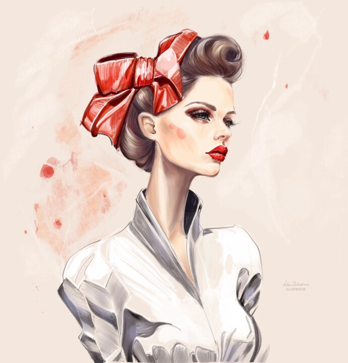 Digital Arts titled "Fashion portrait ,…" by Julia Shchedrova, Original Artwork, Digital Painting
