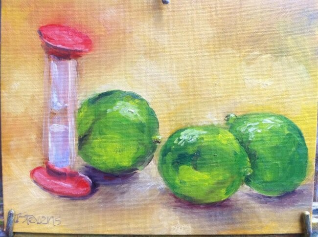Painting titled "Time For Lime" by Julia Stevens, Original Artwork