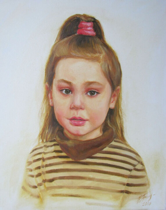 Painting titled "Portrait of a girl" by Julia Tomesko, Original Artwork, Oil