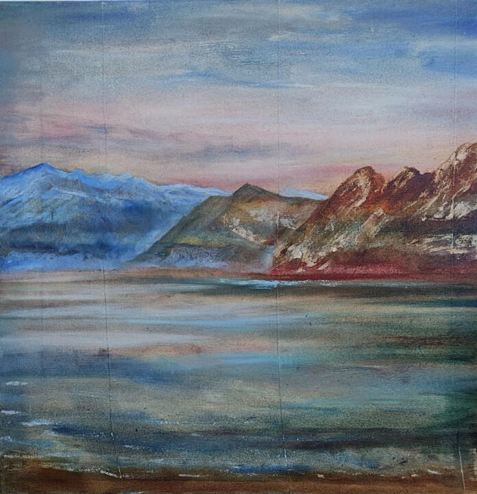 Pintura titulada "Spring mountains ov…" por Julia Vedrina, Obra de arte original, Oleo