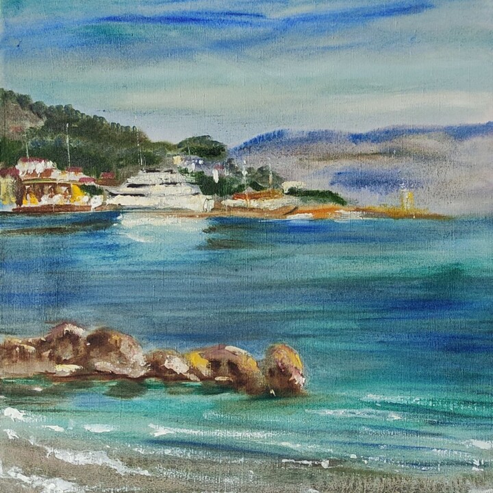 Painting titled "ORIGINAL Sea and Sh…" by Julia Vedrina, Original Artwork, Oil