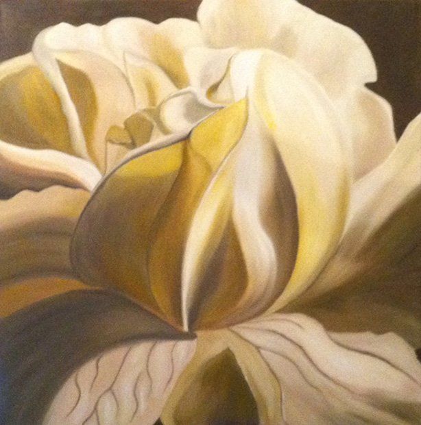 Malerei mit dem Titel "Gardenia" von Julia Dero, Original-Kunstwerk