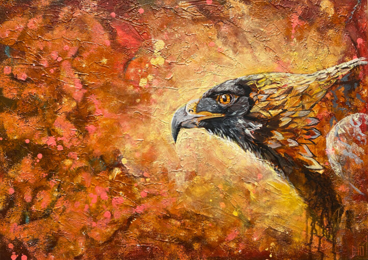 Eagle Totem- Abstract Acrylic Painting, Painting by Julia Good | Artmajeur
