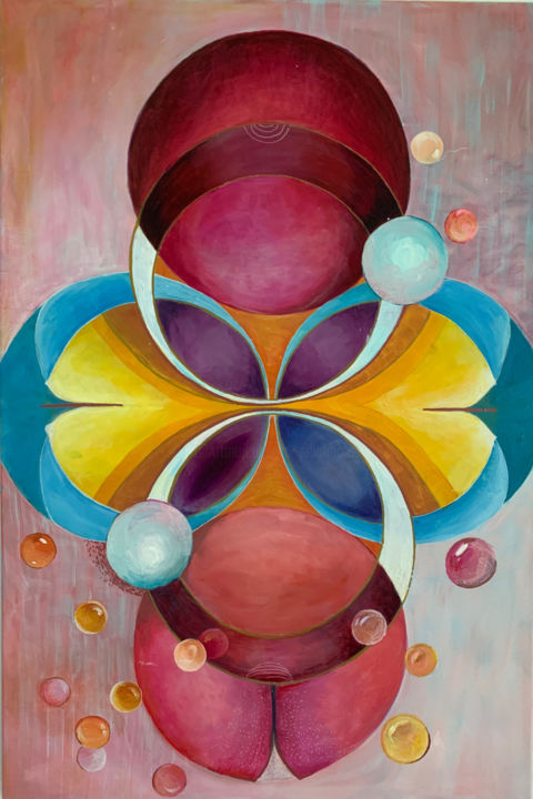 Pittura intitolato "Chakra vibrations.3" da Julia Hacker, Opera d'arte originale, Acrilico
