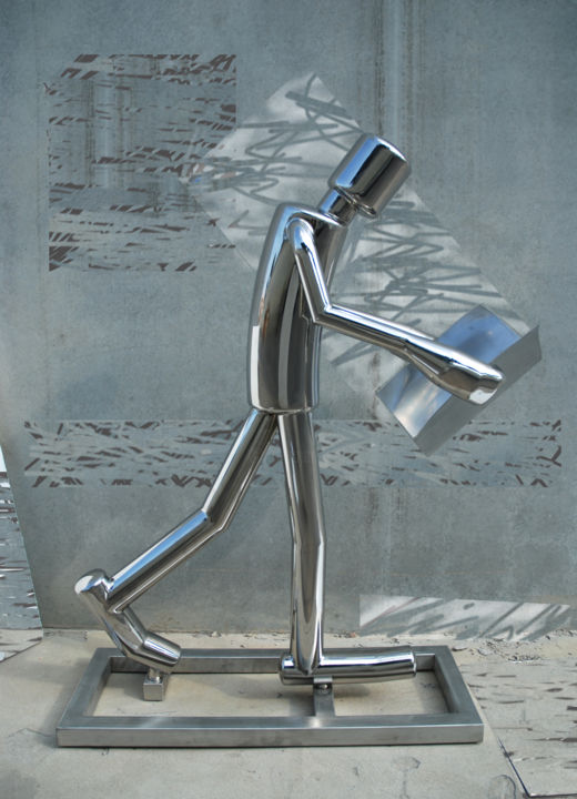 Sculptuur getiteld "informado" door Calatrava, Origineel Kunstwerk, Metalen