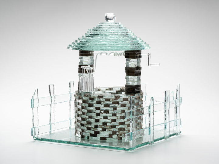 "Glasbrunnen" başlıklı Heykel Julian Bildstein tarafından, Orijinal sanat, Cam