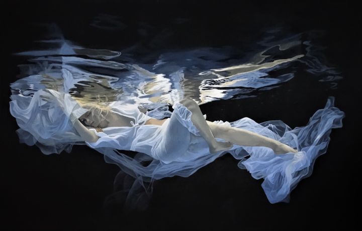 Painting titled "Dreams in Ocean dep…" by Julian Wheat, Original Artwork, Acrylic