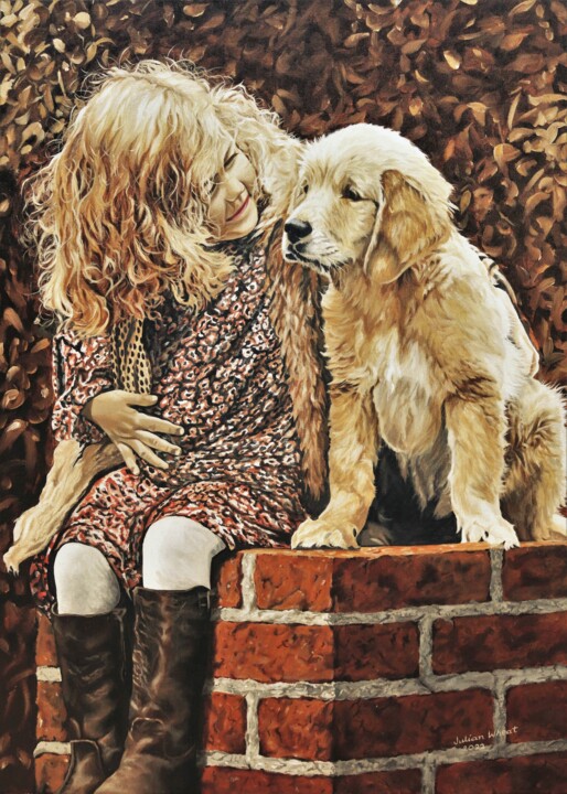 Peinture intitulée "Companionship" par Julian Wheat, Œuvre d'art originale, Acrylique