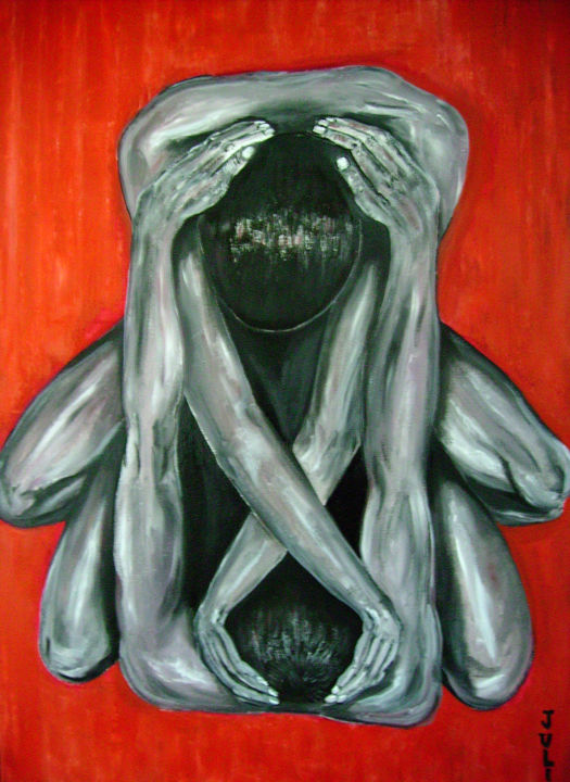 Peinture intitulée "Le Sablier" par Julian Incandela, Œuvre d'art originale,