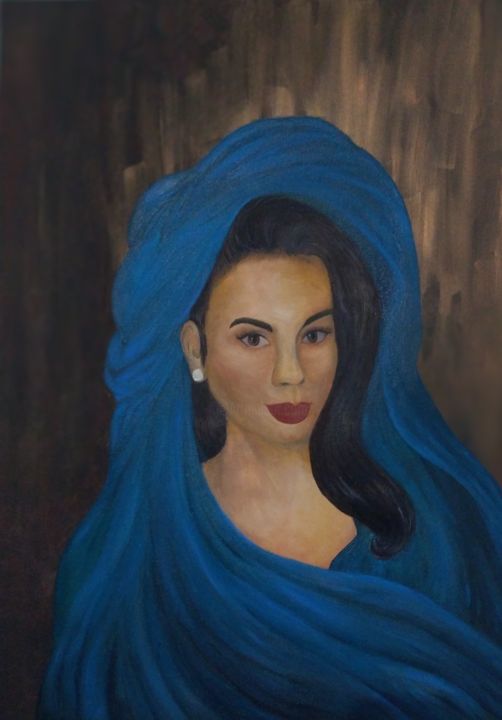 Painting titled "Auto retrato" by Juliana Calu, Original Artwork, Oil