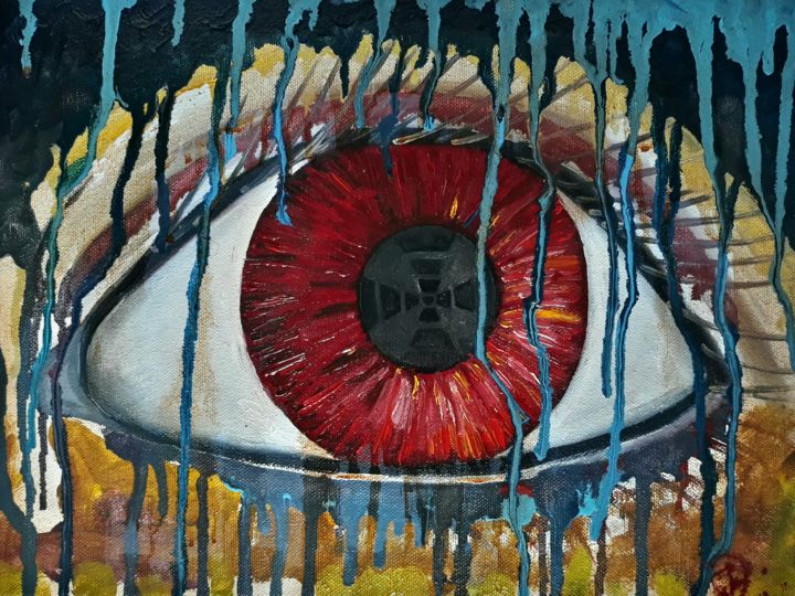제목이 "The eye.jpg"인 미술작품 Juliana F.로, 원작, 기름 목재 패널에 장착됨