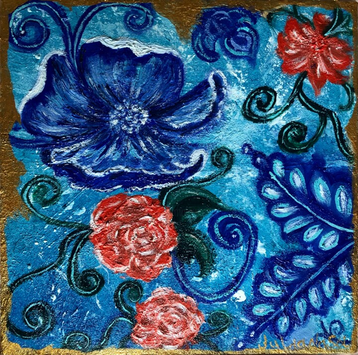 Картина под названием "Flowers in the soul" - Juliana Sol, Подлинное произведение искусства, Масло Установлен на картон