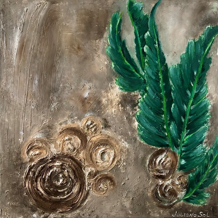 Painting titled "Harmony" by Juliana Sol, Original Artwork, Oil Mounted on Wood Stretcher frame